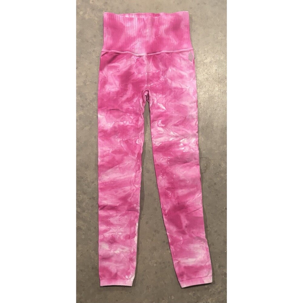 Free People Movement Good Karma Pink Tie Dye High Rise Leggings No Size Tag XS
